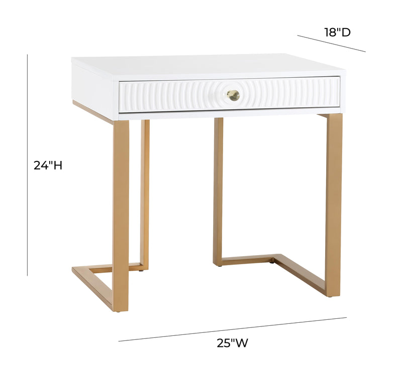 Janie White Lacquer Side Table