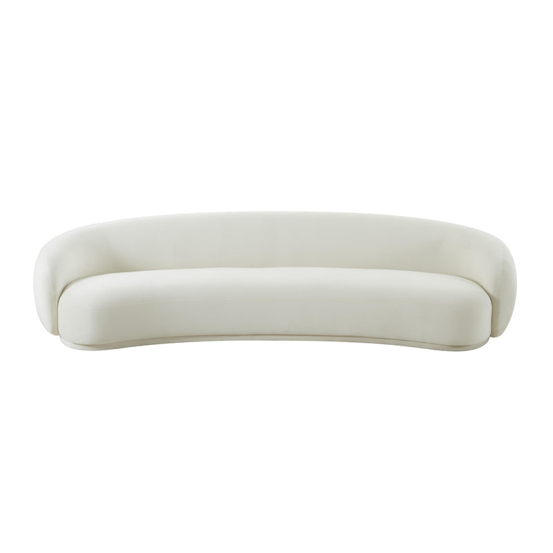 Kendall Cream Velvet 120 Inch Sofa