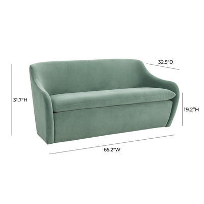 Cellia Frost Blue Velvet Loveseat