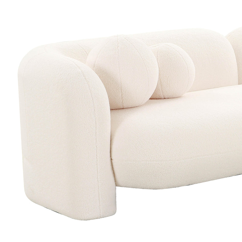 Amelie Cream Faux Fur Sofa