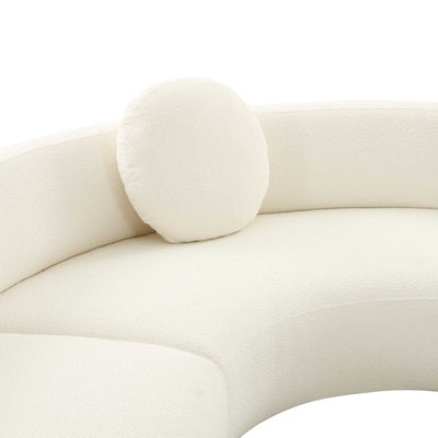 Broohah Cream Boucle Sectional - Curved Loveseat