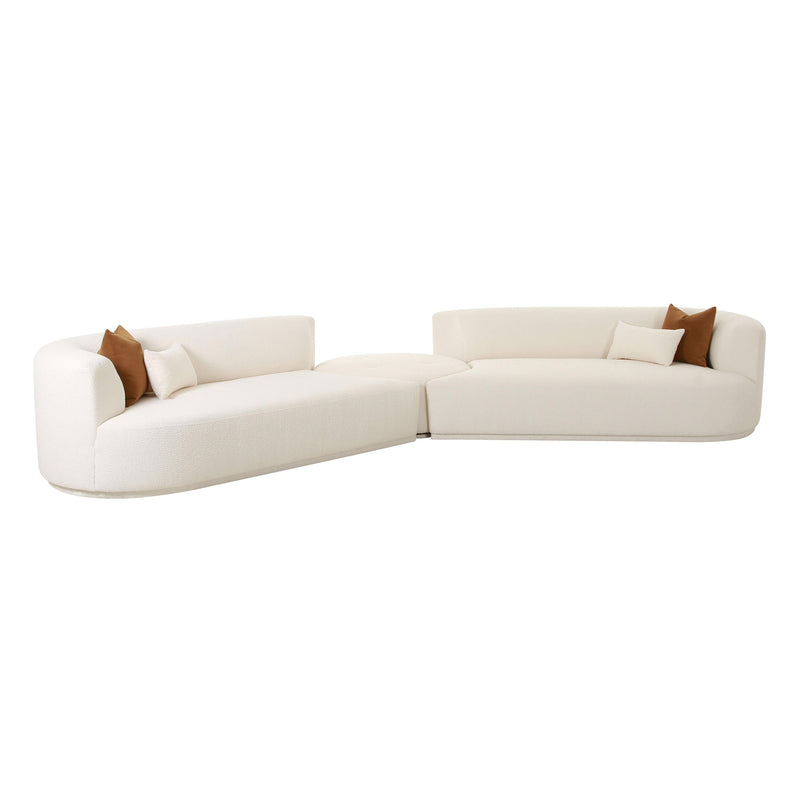 Fickle Cream Boucle 3-Piece Modular Sectional