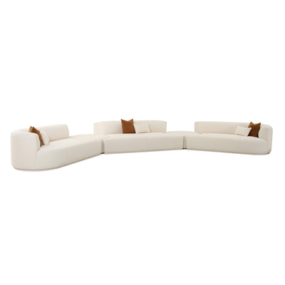 Fickle Cream Boucle 5-Piece Modular Sectional