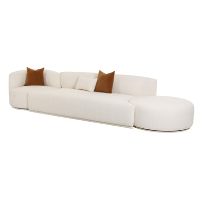 Fickle Cream Boucle 3-Piece Chaise Modular Sofa