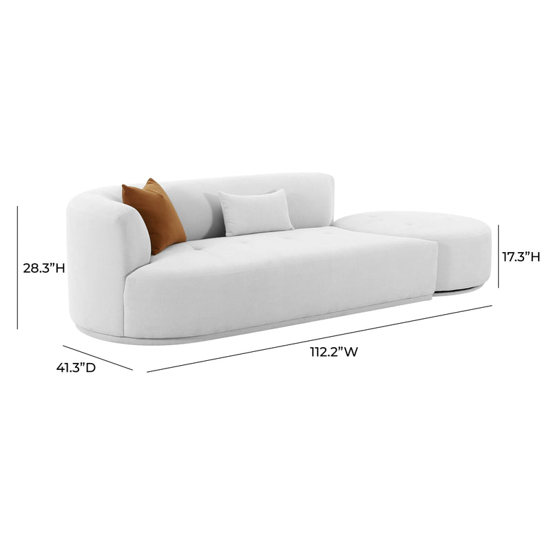 Fickle Grey Velvet 2-Piece Chaise Modular LAF Sofa