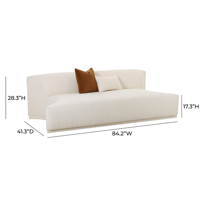 Fickle Cream Boucle Modular Armless Loveseat