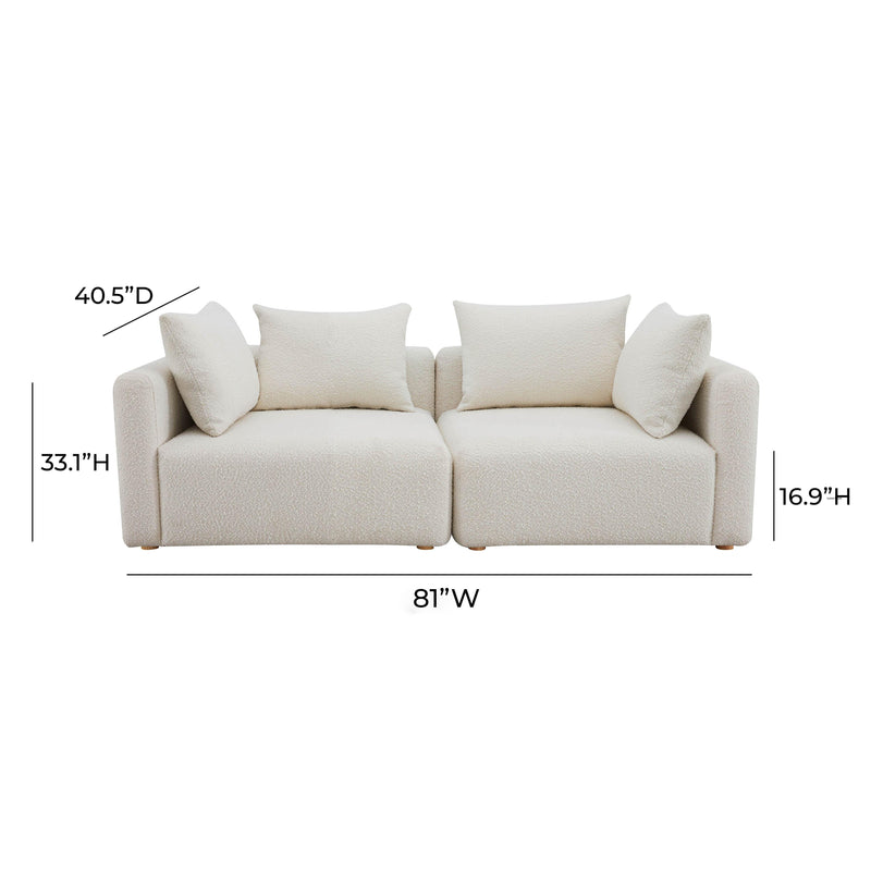 Hangover Cream Boucle Loveseat