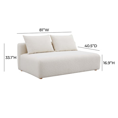 Hangover Cream Boucle Modular Loveseat