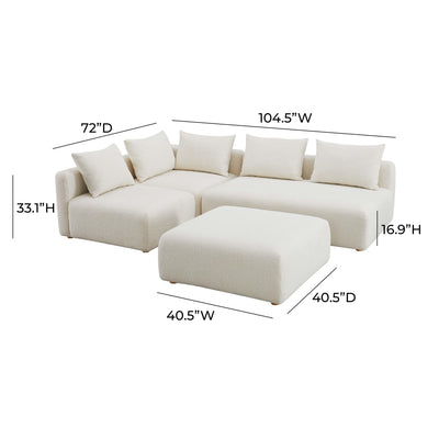 Hangover Cream Boucle 4-Piece Modular Chaise Sectional