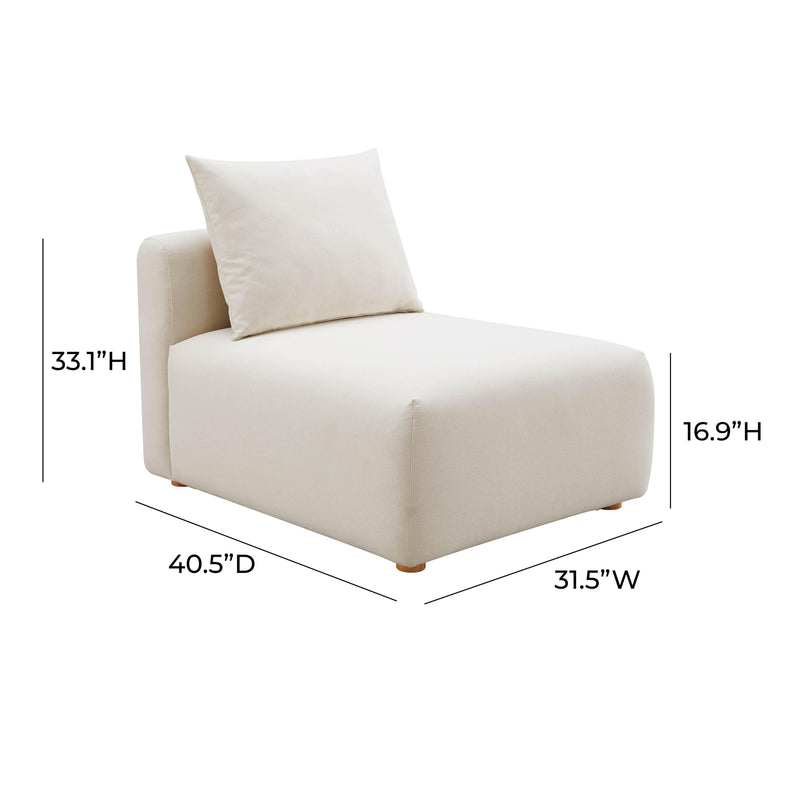 Hangover Cream Linen Modular Armless Chair