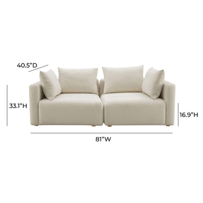 Hangover Cream Performance Linen Loveseat