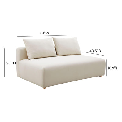 Hangover Cream Performance Linen Modular Loveseat