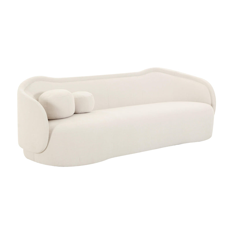 "Circe Cream Textured Velvet Sofa "