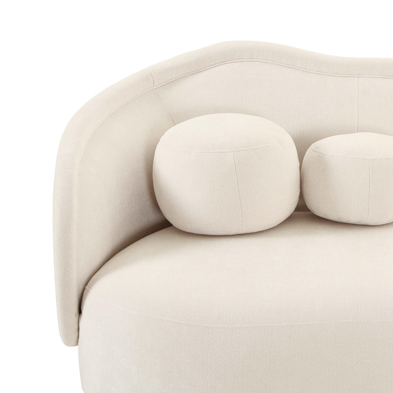 "Circe Cream Textured Velvet Sofa "