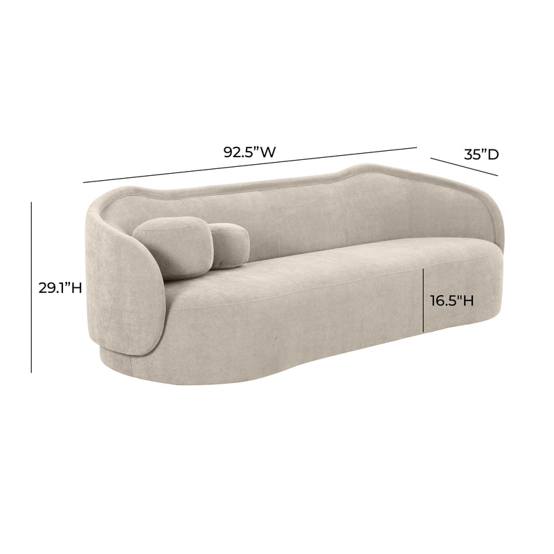 "Circe Taupe Textured Velvet Sofa "