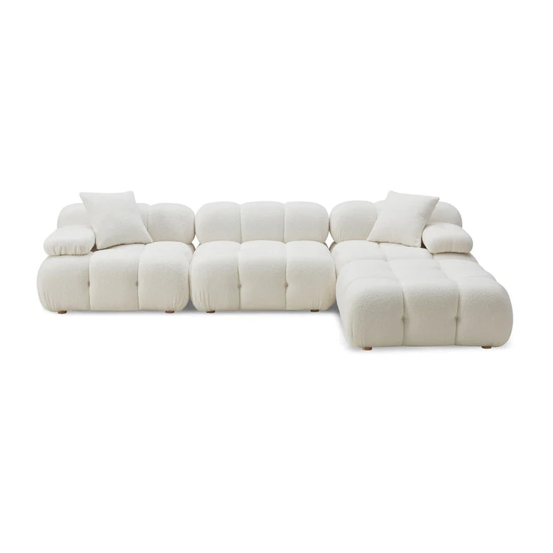 Calliope Cream Vegan Shearling 5-piece Modular Sectional