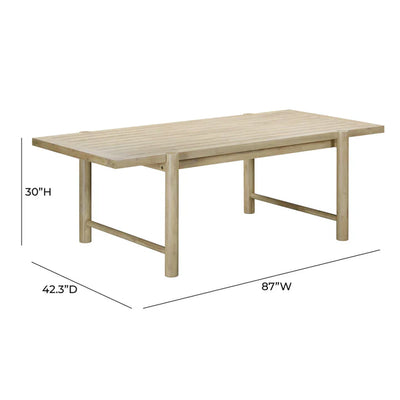 Gata Light Teak Outdoor Rectangular Dining Table Set