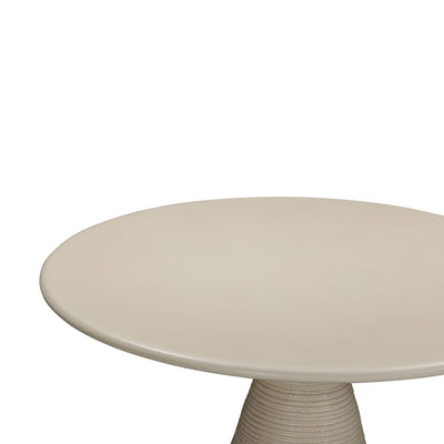 Fern Beige Textured Faux Plaster Concrete Indoor / Outdoor Round Dining Table