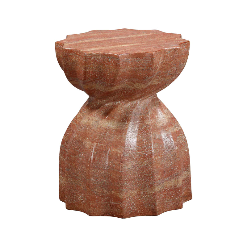 Turin Faux Red Sandstone Indoor / Outdoor Concrete Stool