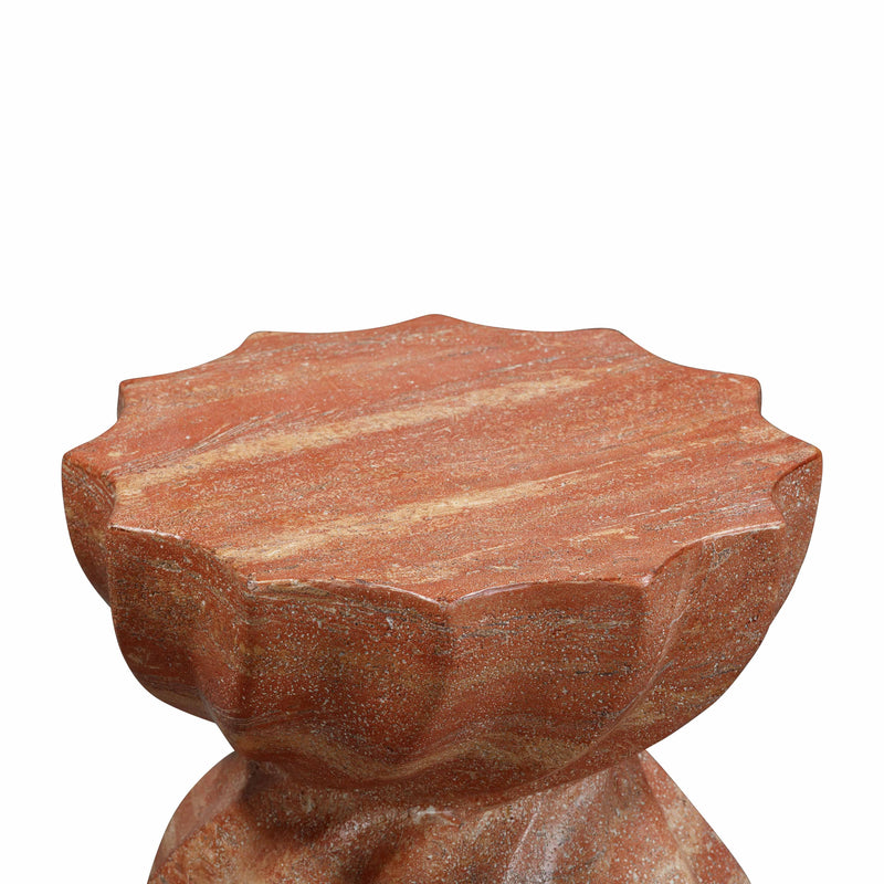 Turin Faux Red Sandstone Indoor / Outdoor Concrete Stool