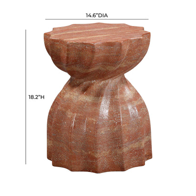 Turin Faux Red Sandstone Indoor / Outdoor Concrete Stool