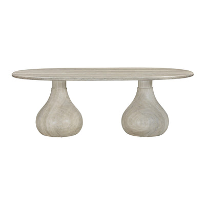 Smooch Faux Travertine Indoor / Outdoor Pedestal Dining Table