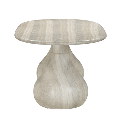 Smooch Faux Travertine Indoor / Outdoor Pedestal Dining Table