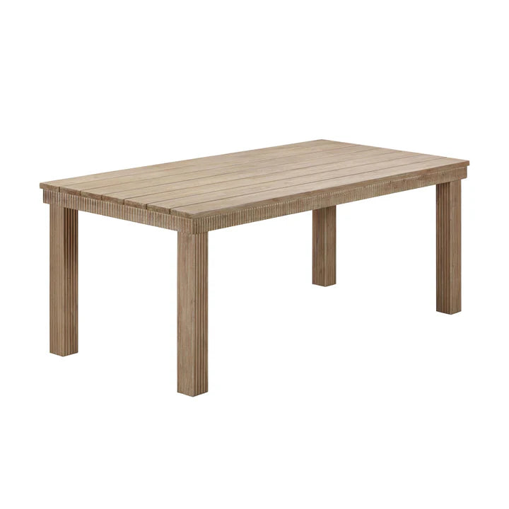 Cassie Natural 75 Inch Rectangular Outdoor Dining Table Set