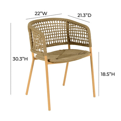 Niel Natural Oak Finish Outdoor Dining Chair