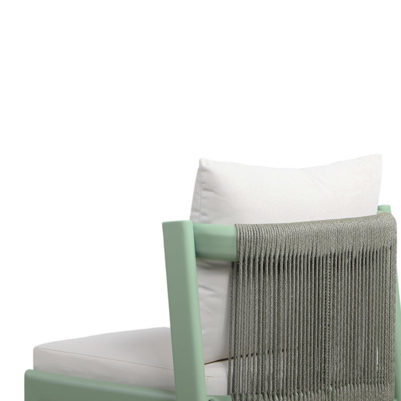 Nancy Mint Green and Cream Outdoor Dining Chair