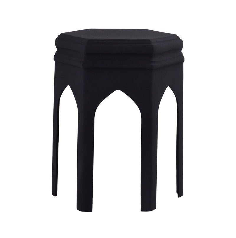 Fes Black Textured Side Table