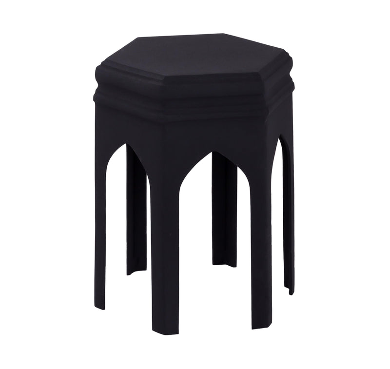 Fes Black Textured Side Table