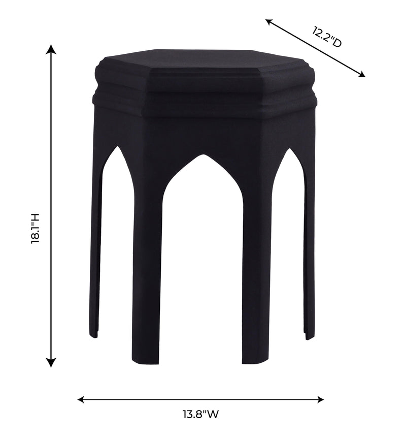 Fes Black Textured Side Table