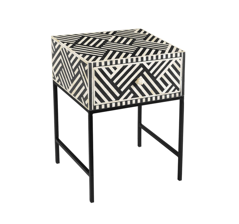 Noire Bone Inlay Side Table