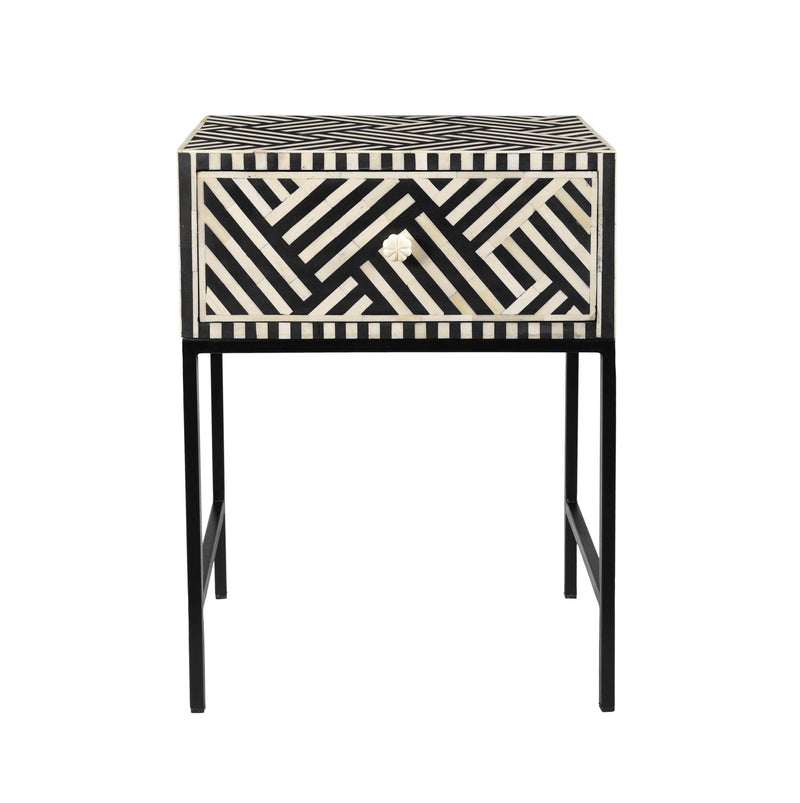 Noire Bone Inlay Side Table