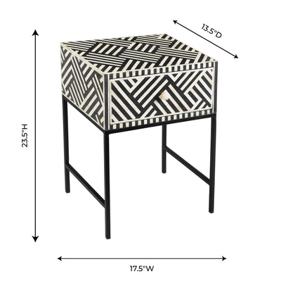 Noire Bone Inlay Side Table