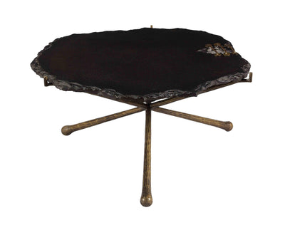 Serra Black Stone Cocktail Table