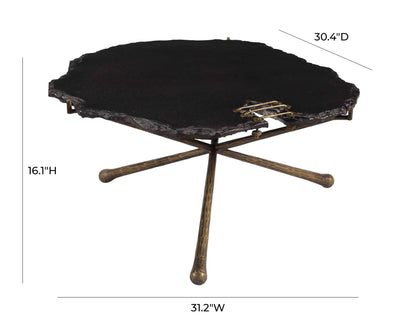 Serra Black Stone Cocktail Table