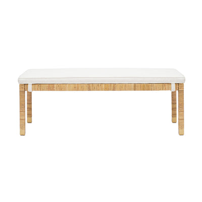 Amara Natural Woven Rattan Performance Fabric Bench