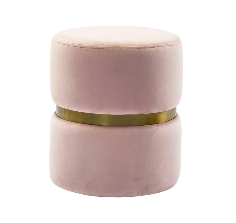 Yamma Blush Velvet Ottoman