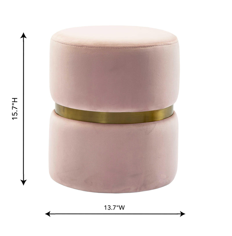 Yamma Blush Velvet Ottoman