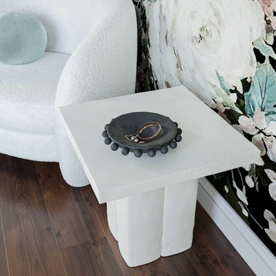 Kayla White Concrete Side Table