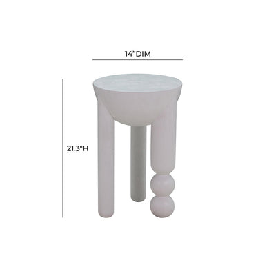 "Morse White Wooden Accent Table "