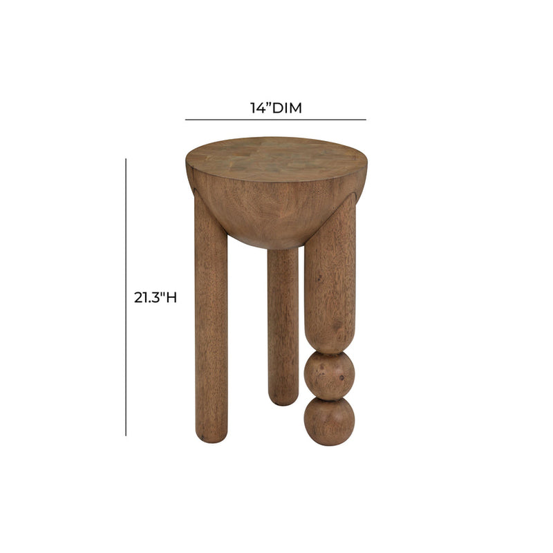 "Morse Cognac Wooden Accent Table "