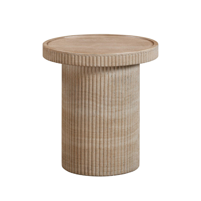 Darcy Faux Travertine Concrete Side Table