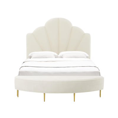 Bianca Cream Velvet Queen Bench