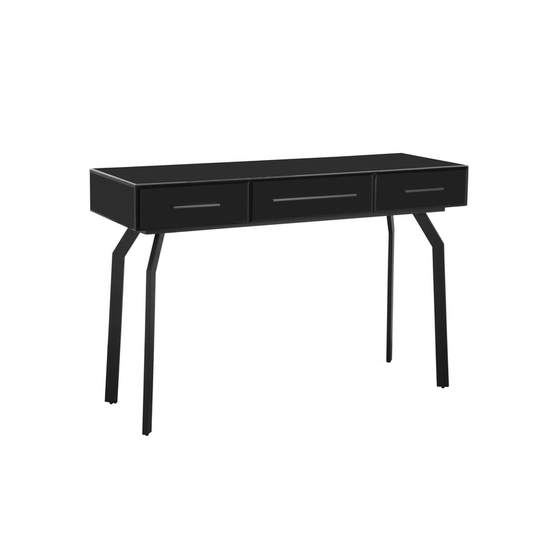 "Santana Black Glass Desk Console Table "