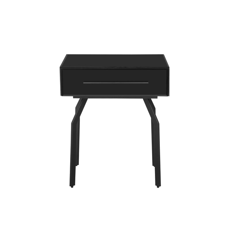 "Santana Black Glass Side Table "