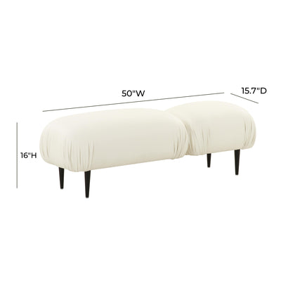 Adalynn White Vegan Leather Bench