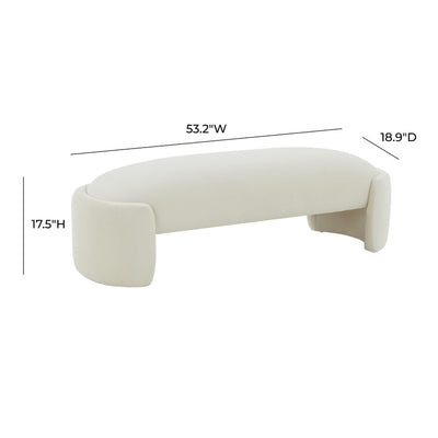 TOLEDO CREAM VELVET BENCH